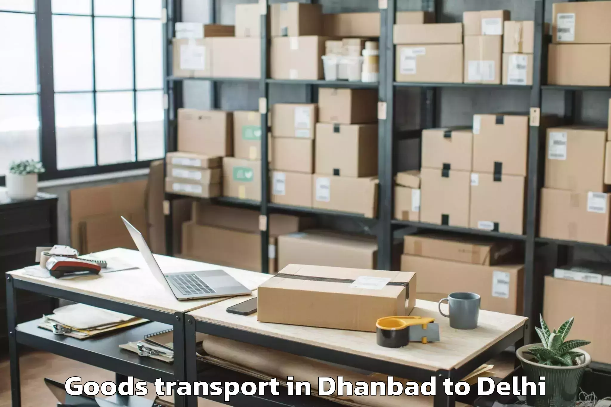 Affordable Dhanbad to Parliament Street Goods Transport